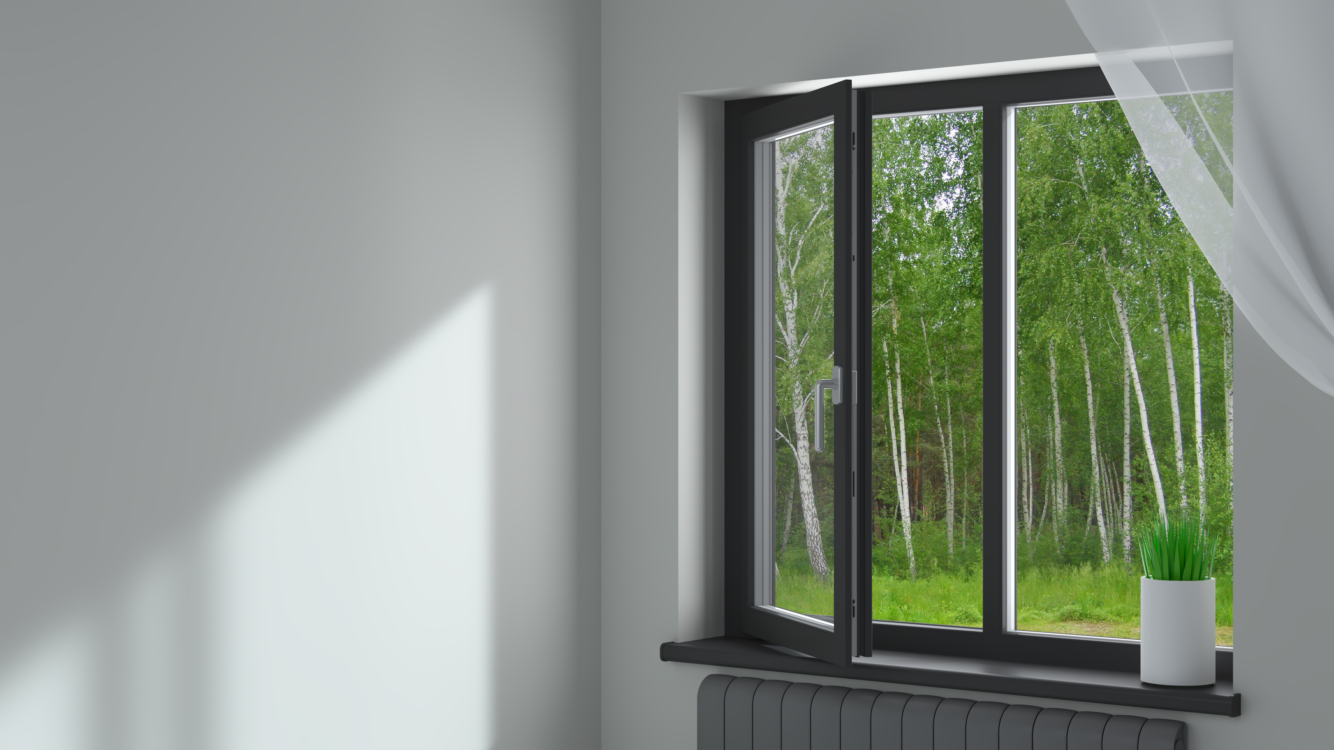 Slim Window Frames and High Efficiency